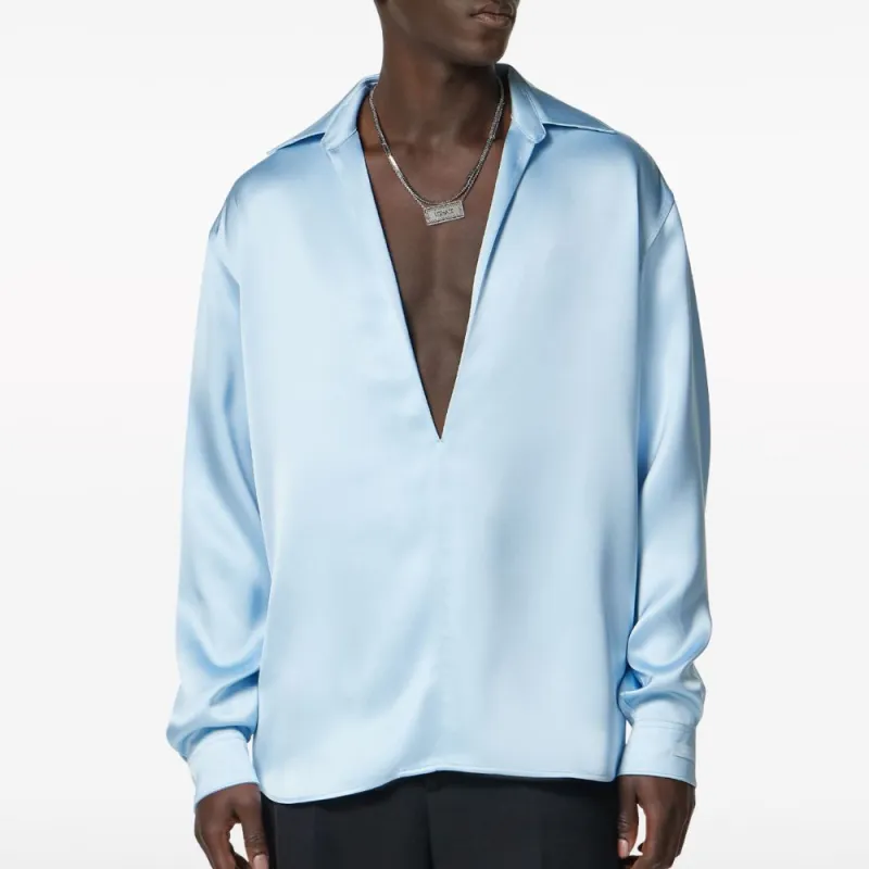 VERSACE Shirts Men Light Blue-2