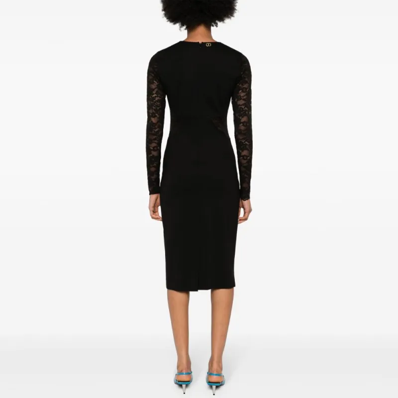TWINSET MILANO SS24 Long-Sleeved Dresses Women's Black-2