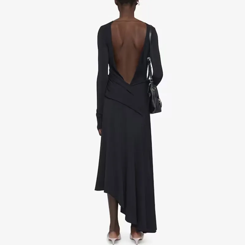Givenchy Asymmetric Draped Midi Dress-2