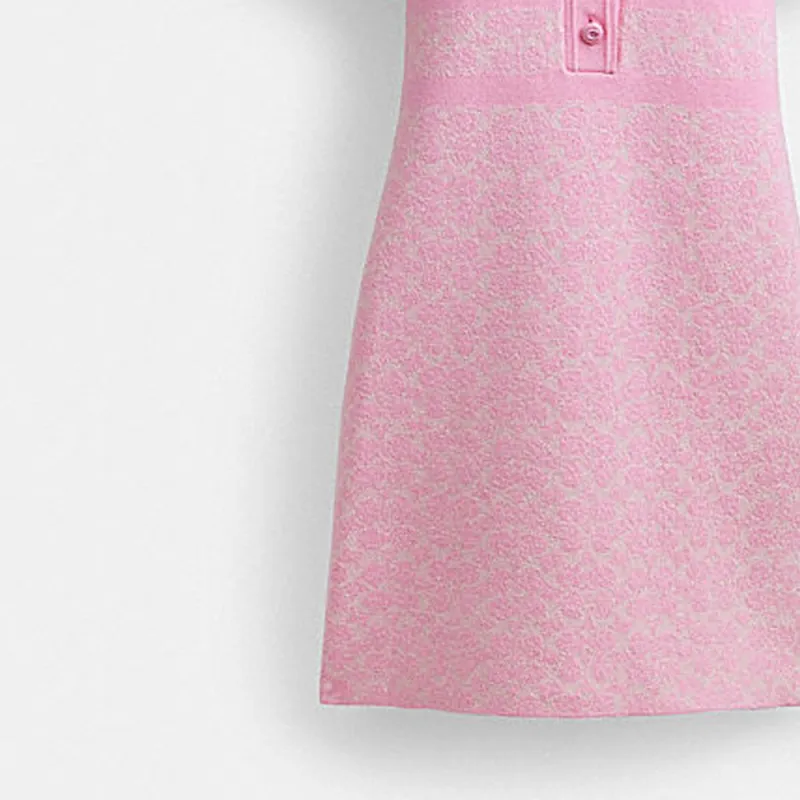 COACH SS24 Short Sleeved Dress Women's Pink-4