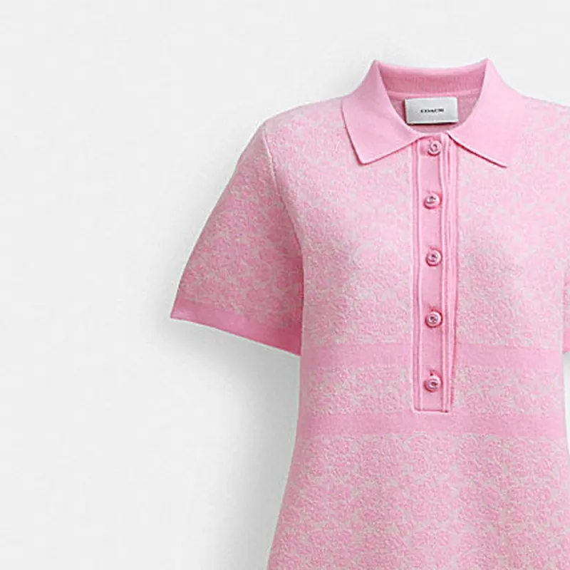 COACH SS24 Short Sleeved Dress Women's Pink-3