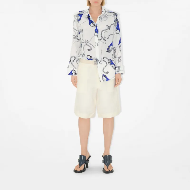 Burberry Knight Hardware print Silk Shirt-2
