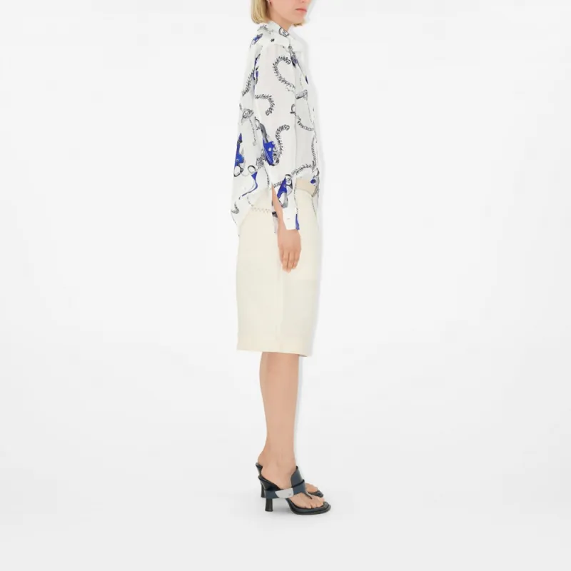 Burberry Knight Hardware print Silk Shirt-4