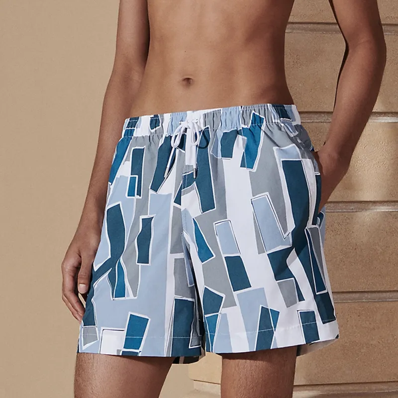 HERMES SS24 Casual Shorts Men's Light Gray Blue-1