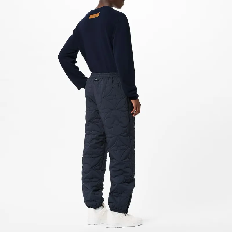 LOUIS VUITTON New Quarterly Products Of LV Knitted Sports Pants Men's Dark Blue-2