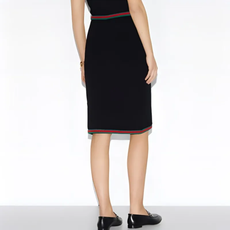 GUCCI Web Detailed Lace Skirt-2