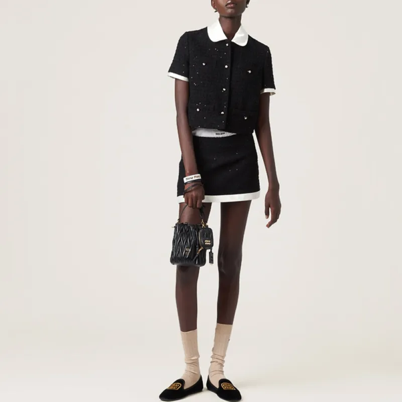 MIU MIU SS24 Casual Short Skirts Women's Black-2