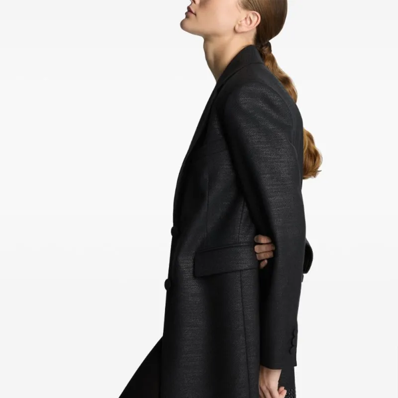 St. John Metallic Twill Tailored Coat-4