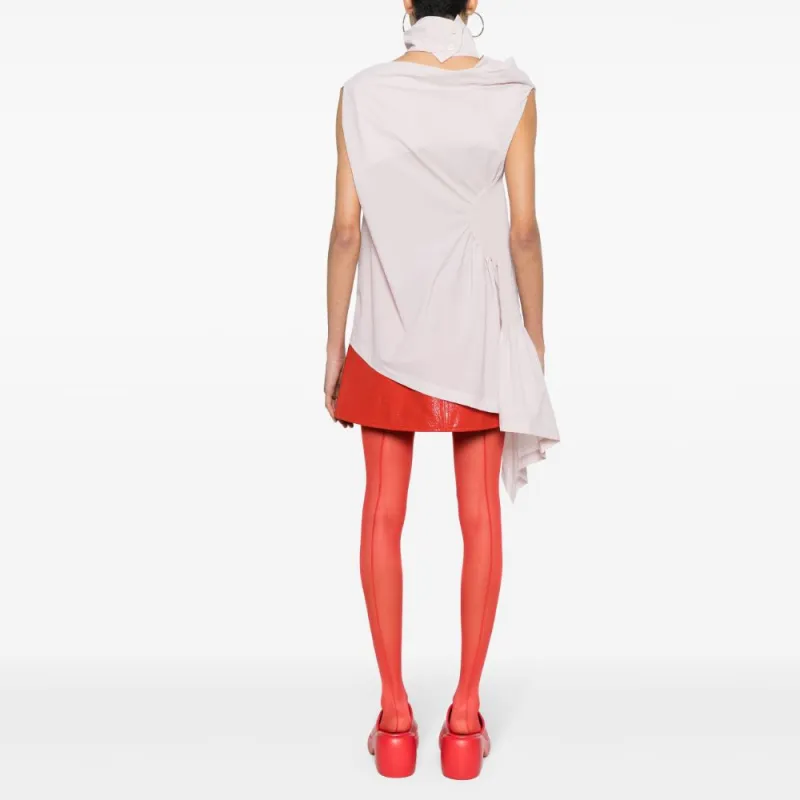ISSEY MIYAKE Crepe Draped Sleeveless Blouse-2
