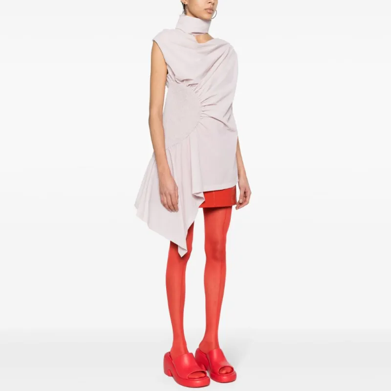 ISSEY MIYAKE Crepe Draped Sleeveless Blouse-3