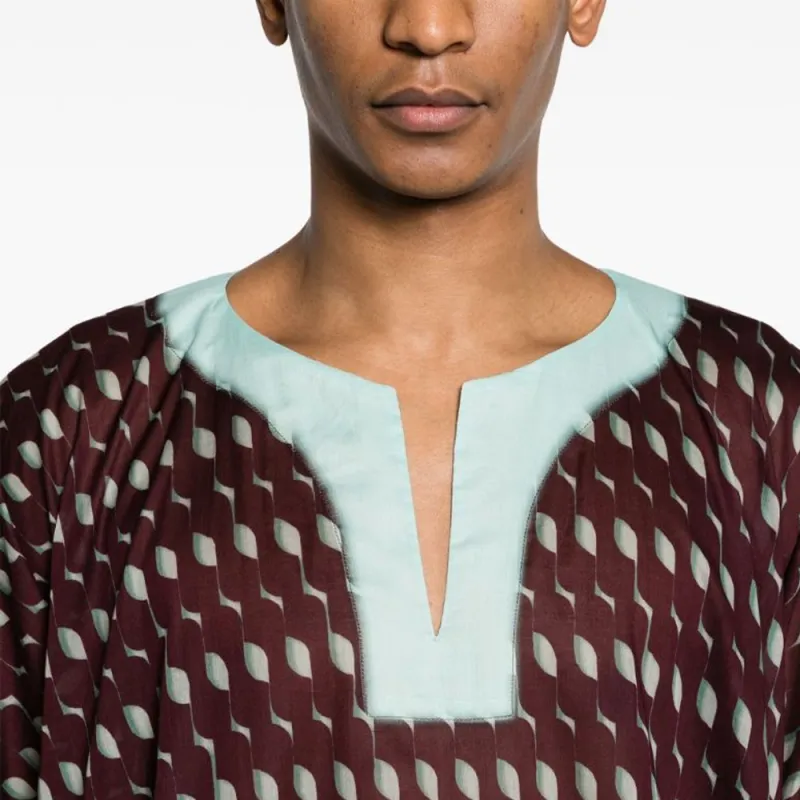 DRIES VAN NOTEN Graphic-print Maxi Kaftan-4