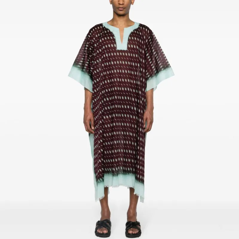 DRIES VAN NOTEN Graphic-print Maxi Kaftan-1