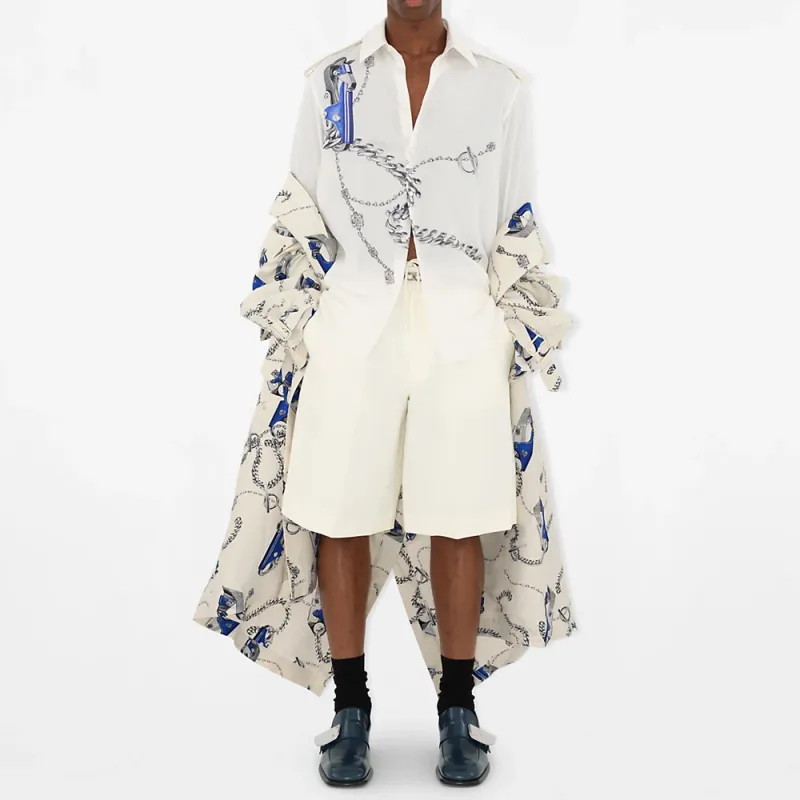 Burberry Knight Hardware-Printed Buttoned Shirt-3