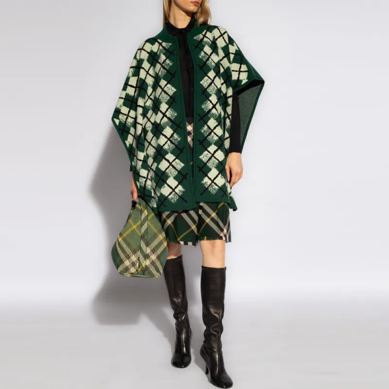 Burberry Argyle Wool blend Cape-3
