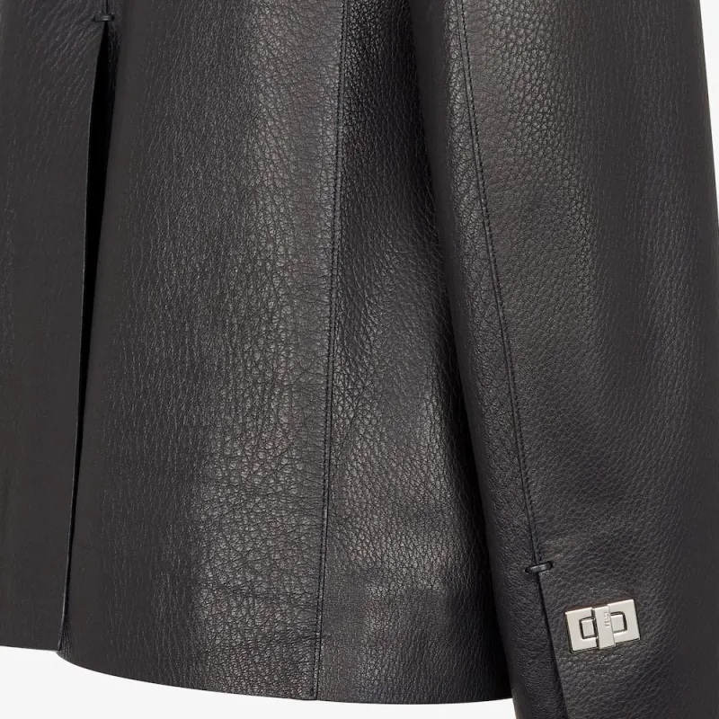 FENDI SS24 Leather Jacket Women's Black-4