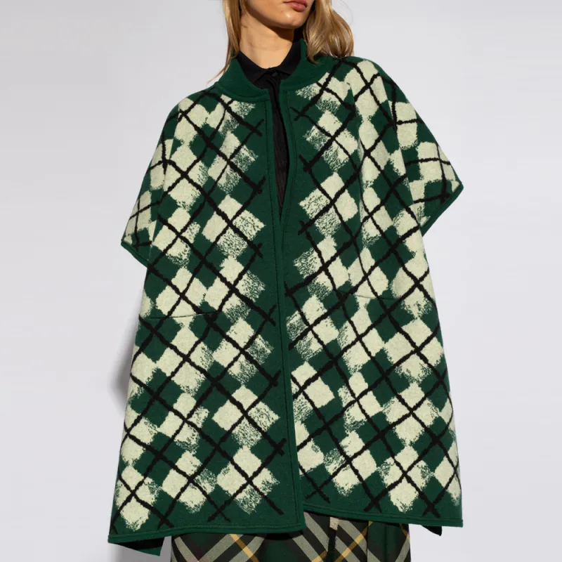 Burberry Argyle Wool blend Cape-2