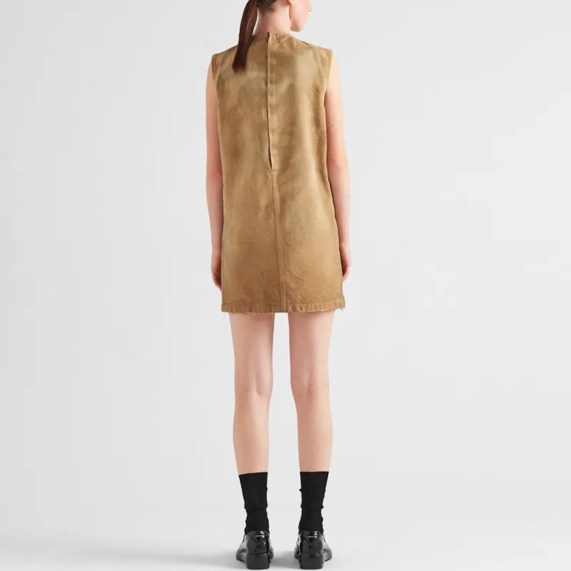 PRADA SS24 Sleeveless Dress Women's Light Umber-4