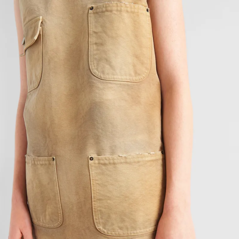 PRADA SS24 Sleeveless Dress Women's Light Umber-2