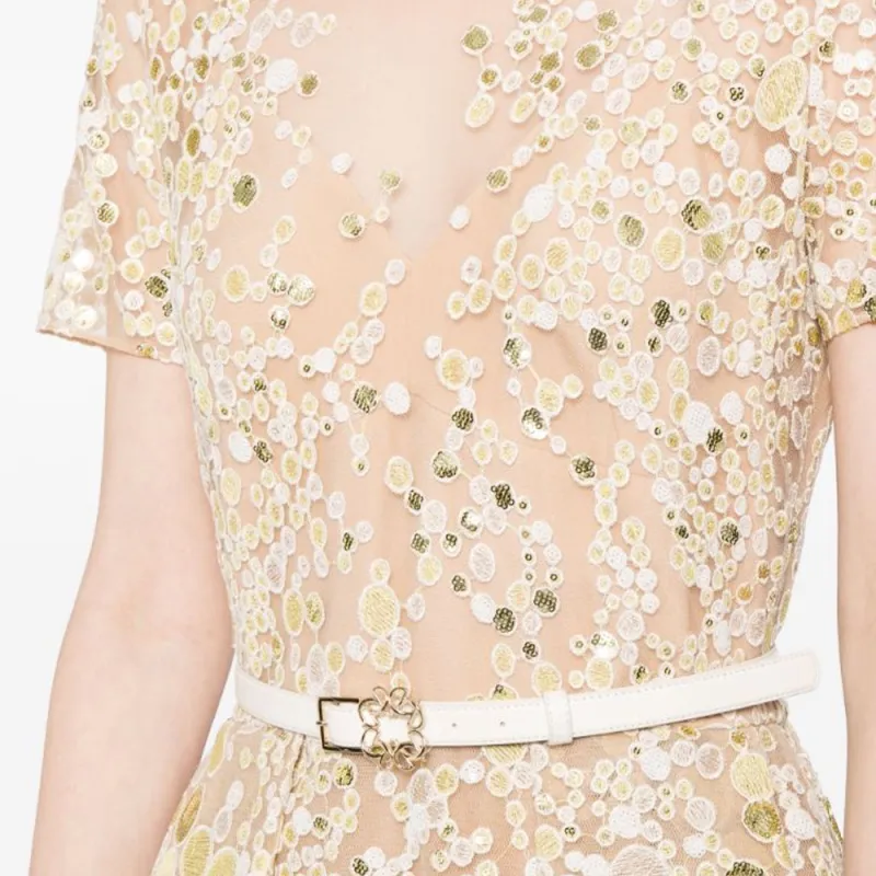 ELIE SAAB SS24 Short-Sleeved Dresses Women's Beige-1