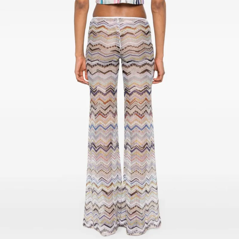 MISSONI Zigzag Lurex Knitted Flared Pants-2