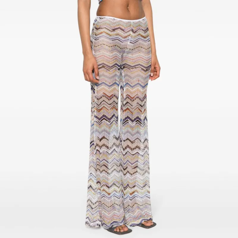 MISSONI Zigzag Lurex Knitted Flared Pants-3