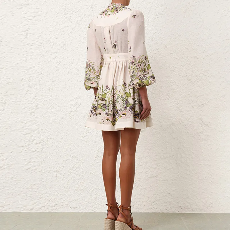 Zimmermann Halliday Plunge Linen Mini Dress-2