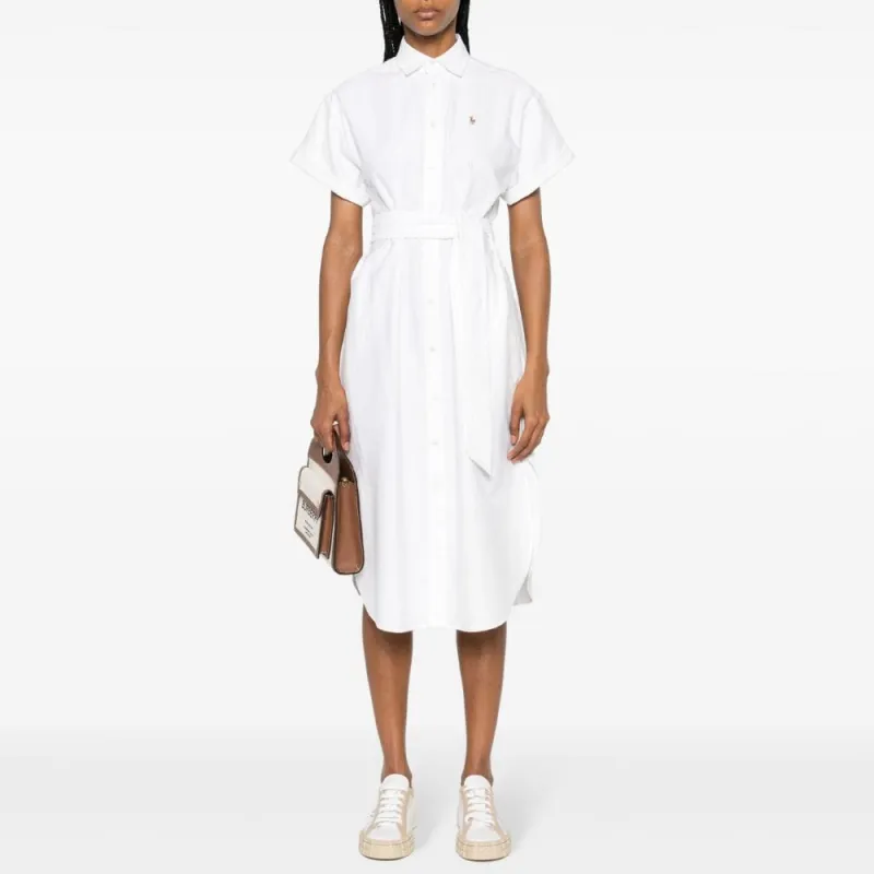 Polo Ralph Lauren SS24 Short Sleeved Dress Women's White-4