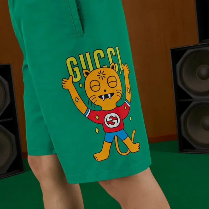 GUCCI Casual Shorts Men's Green-5