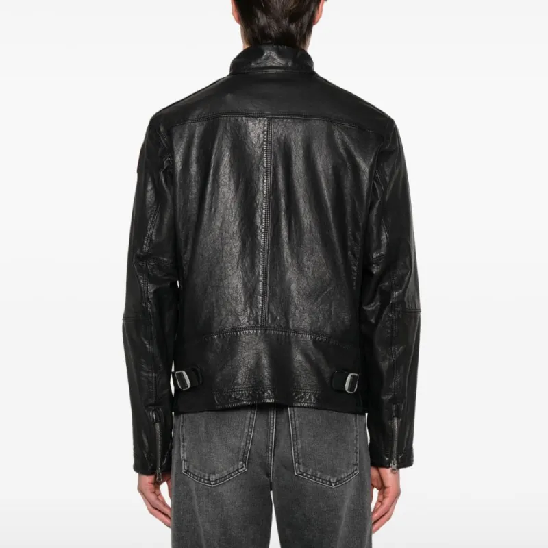 PARAJUMPERS Justin Zip-up Leather Jacket-2