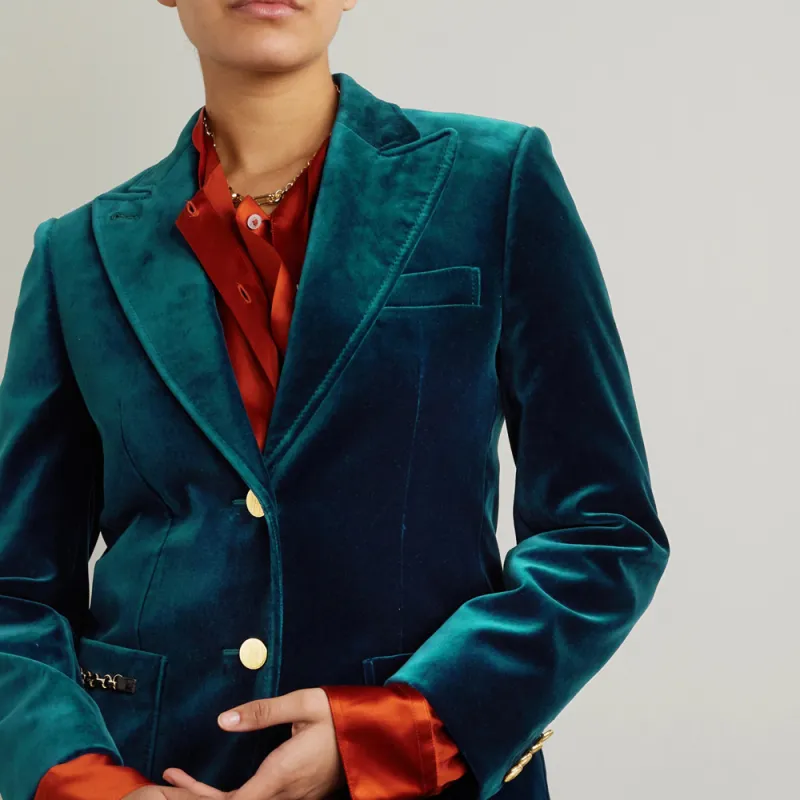 GUCCI Single breasted Velour Blazer-2