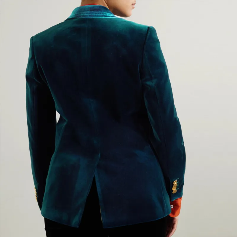 GUCCI Single breasted Velour Blazer-3