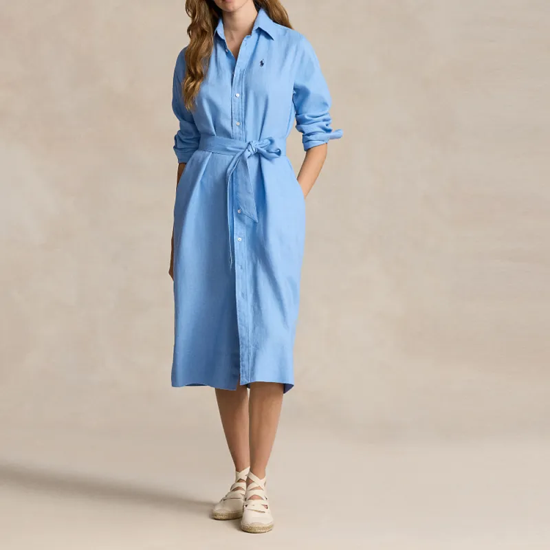 Polo Ralph Lauren SS24 Long Sleeved Dress Women's Blue-1
