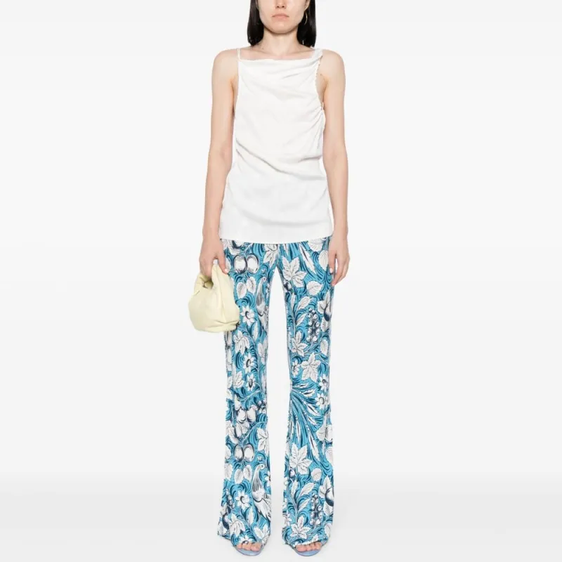 DVF Diane Von Furstenberg Brooklyn Floral print Flared Trousers-1