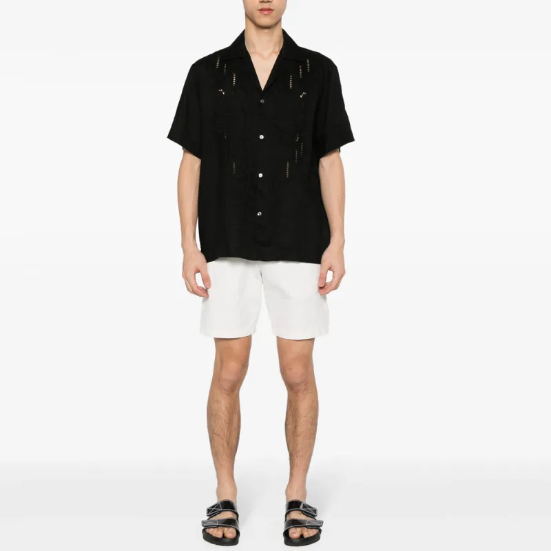 P.A.R.O.S.H. Floral-embroidery Linen Shirt-2