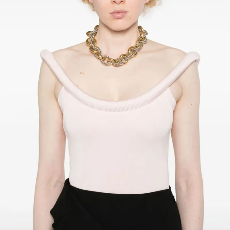 Alexander McQueen 3D Detailed Sleeveless Ribbed Top-1