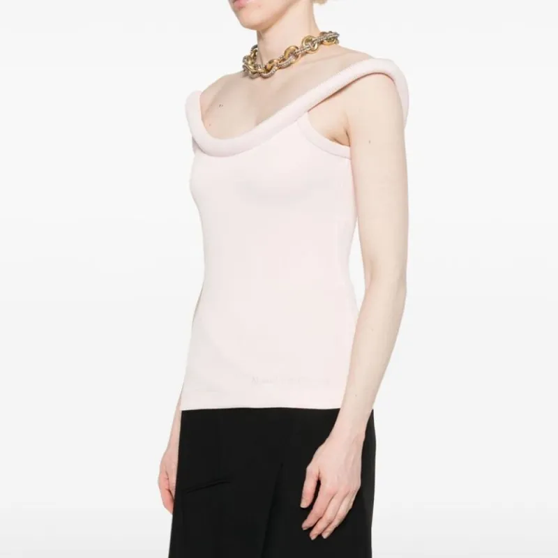 Alexander McQueen 3D Detailed Sleeveless Ribbed Top-3