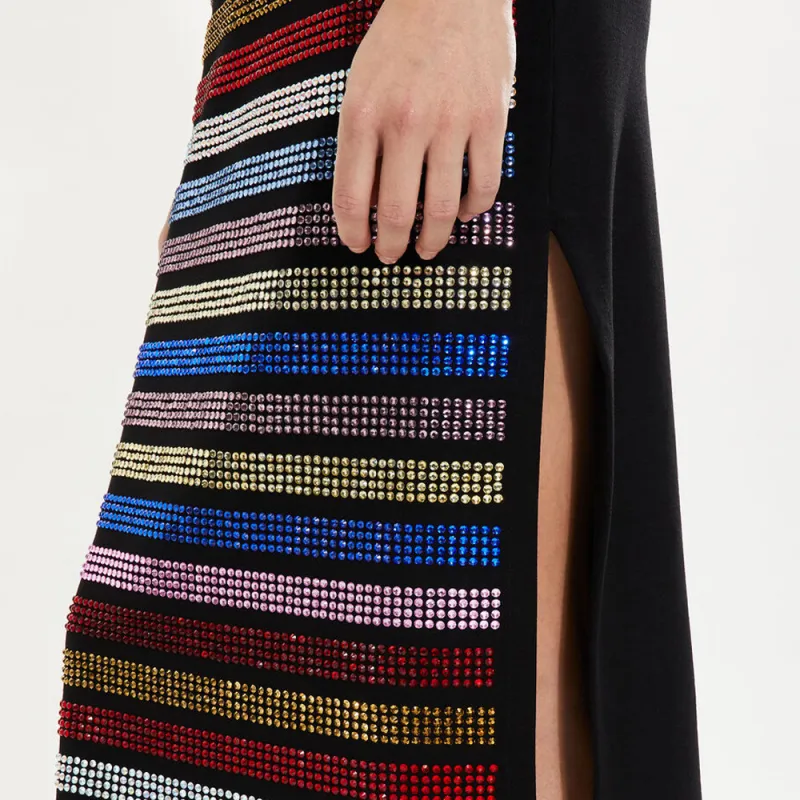 Sonia Rykiel Crystal embellished Striped Midi Dress-5