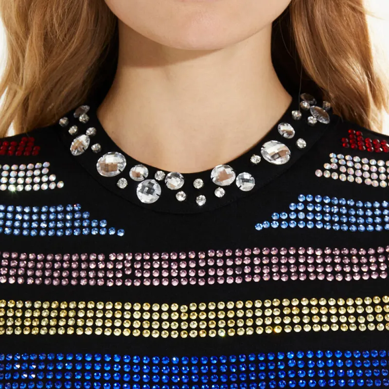 Sonia Rykiel Crystal embellished Striped Midi Dress-4