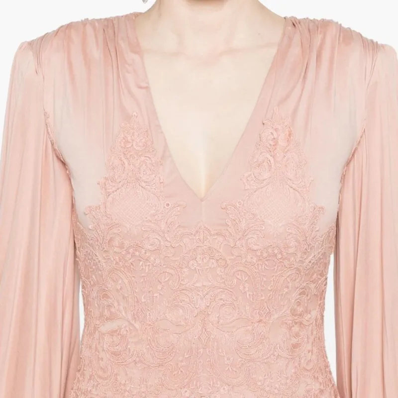 Elisabetta Franchi SS24 Long-Sleeved Dresses Women's Light Peach Pink-4