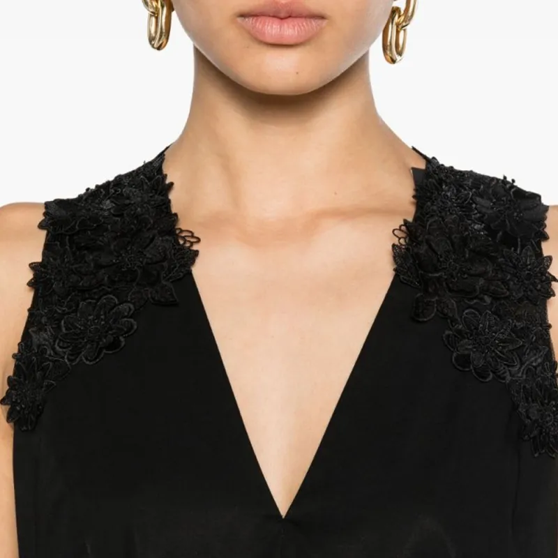 Twinset Floral lace Cotton Midi Dress-4