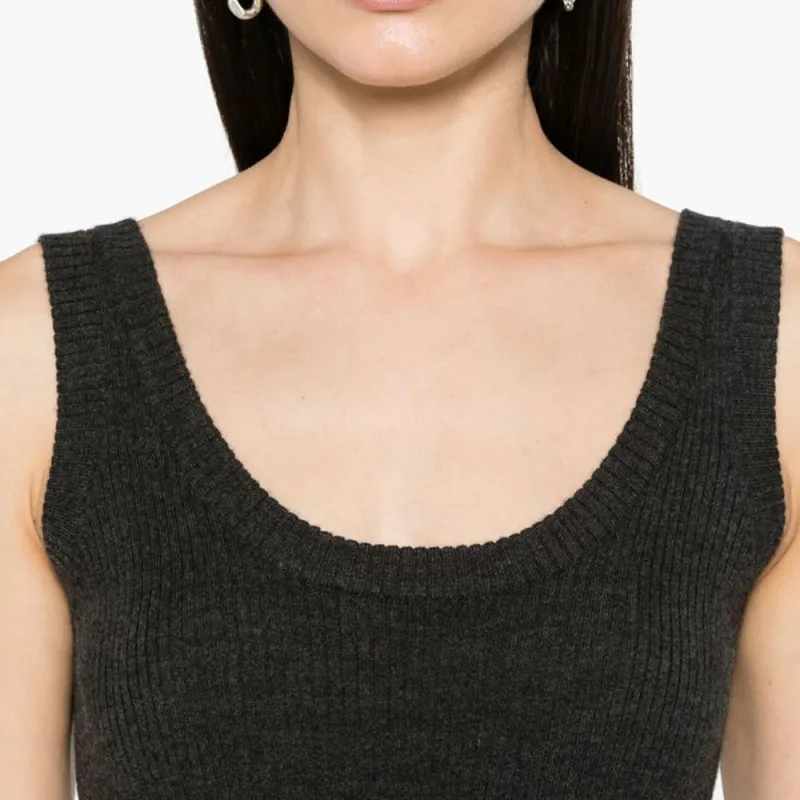 Brunello Cucinelli Monili chain Ribbed knit Top-4