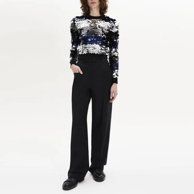 Sonia Rykiel Straight Wool Tailored Trousers-2