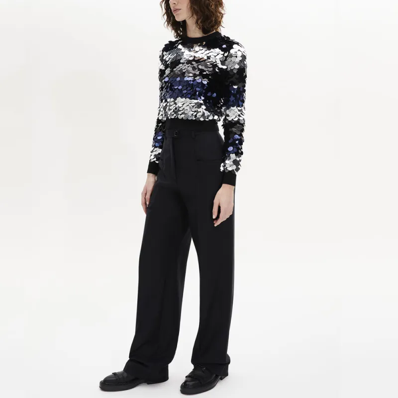 Sonia Rykiel Straight Wool Tailored Trousers-4