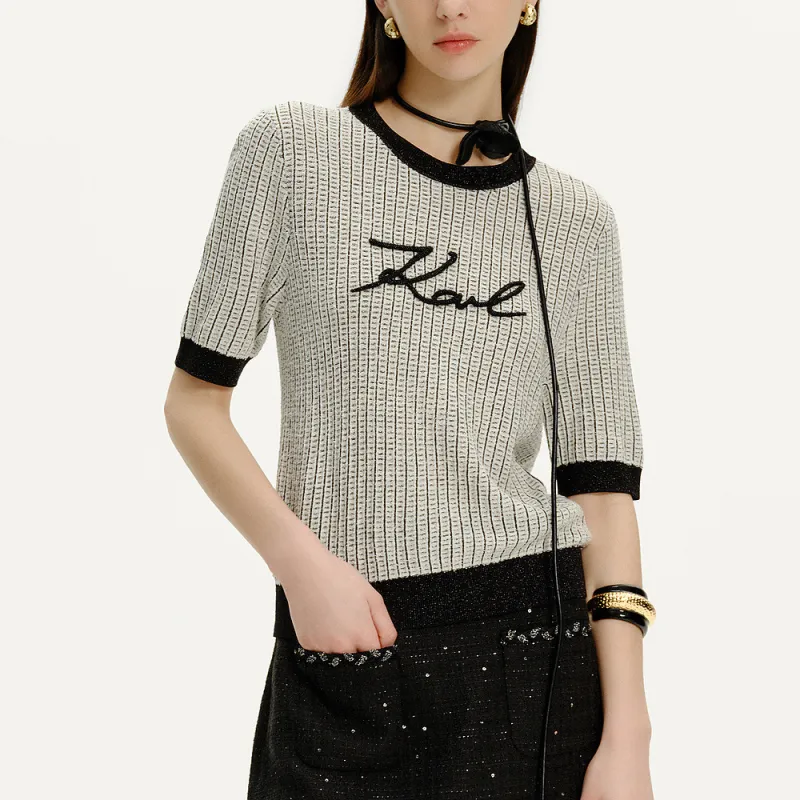 KARL LAGERFELD SS24 Knitwear Women's Black White-2