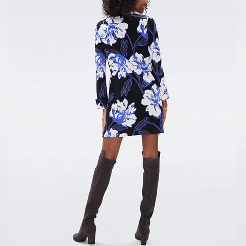 DVF Diane Von Furstenberg Long-Sleeved Dresses Women's Blue-3
