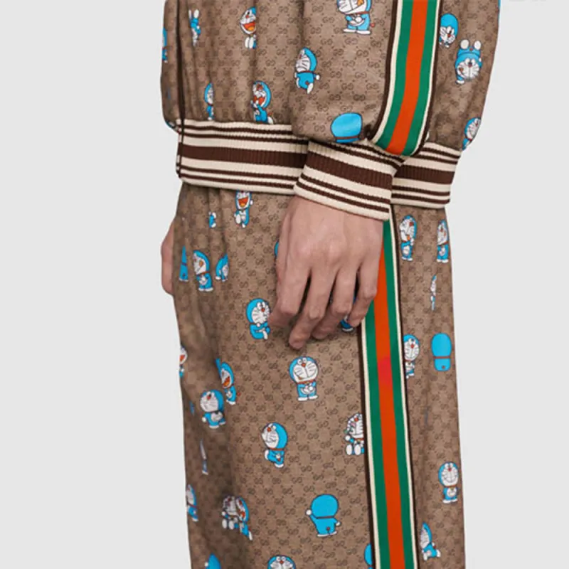 GUCCI x Doraemon Knitted Sports Pants Men's Beige-4