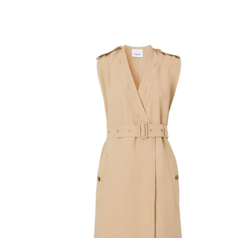 Burberry Sleeveless Dress Women's Soft Yellow Umber-3