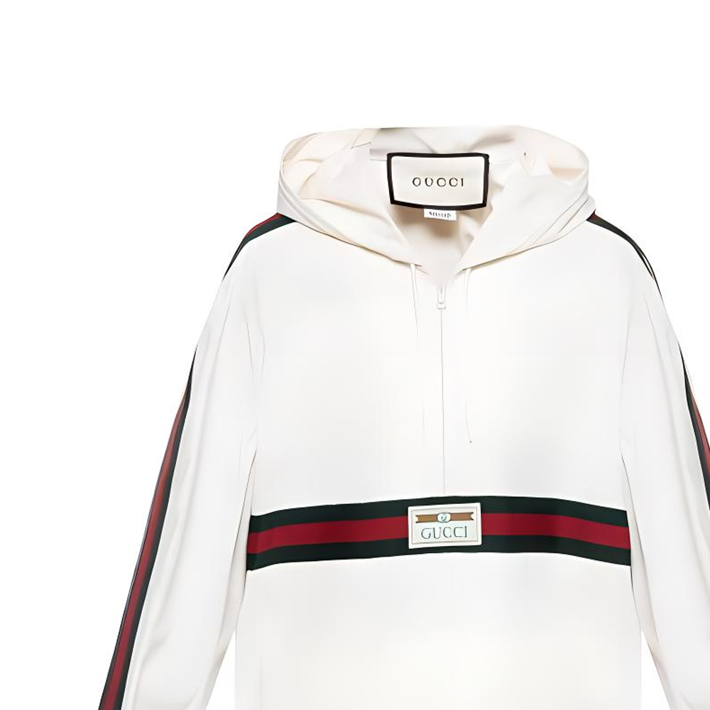GUCCI Label Cotton Canvas Windbreaker Jacket - POIZON