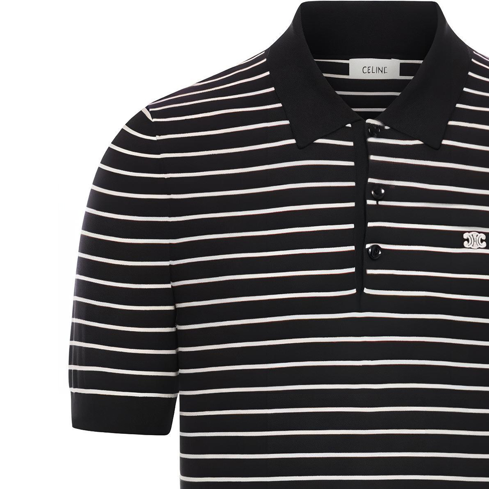 Tシャツ・カットソー CELINE | triomphe loose polo in striped cotton LOOSE POLO IN STRIPED COTTON - | CELINE