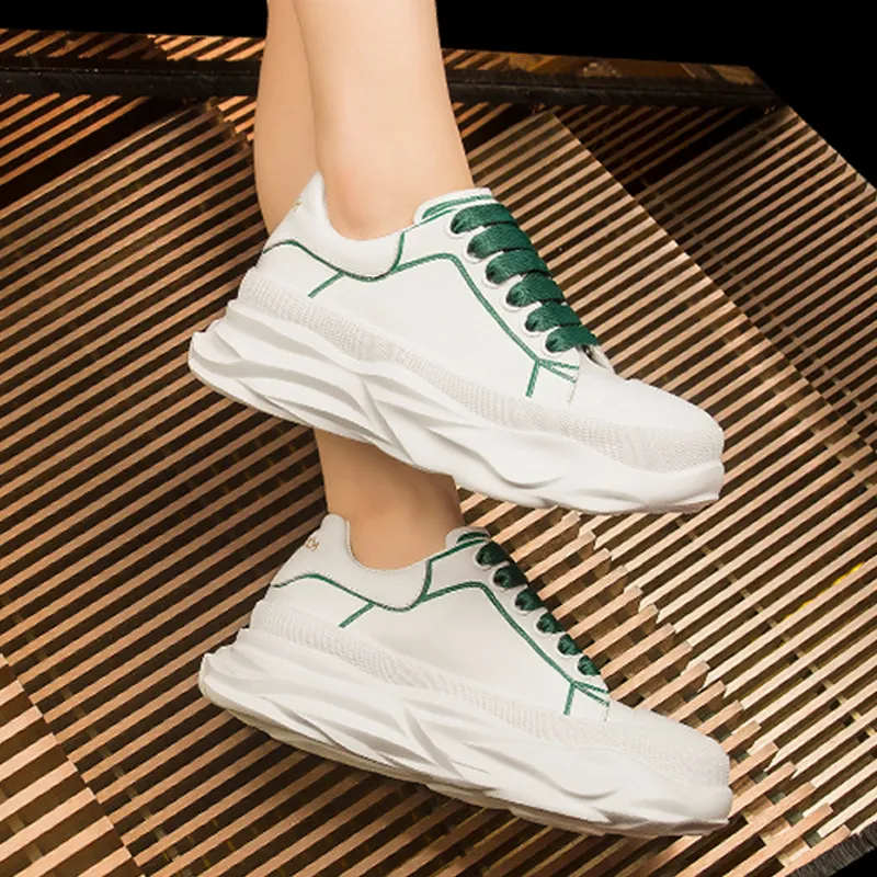 Coup De Foudre Slip-Resistant Cushioning Height Increasing Low-Top Skateboard Shoes Women's-5